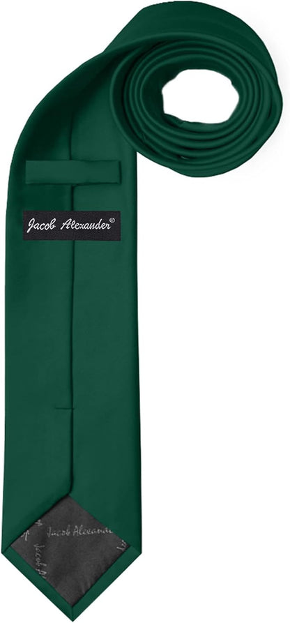 Jacob Alexander Solid Color Mens Tie - Soft-lined Necktie - Timeless Formal Look for Weddings and Business - (Regular Size)