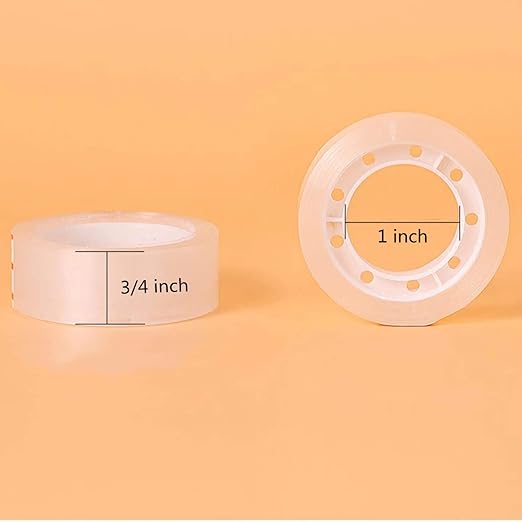 Clear Tape Refills Rolls for Dispenser, Transparent Tape, 12 Rolls, 1 inch Core, 3/4 inch x 900 inches