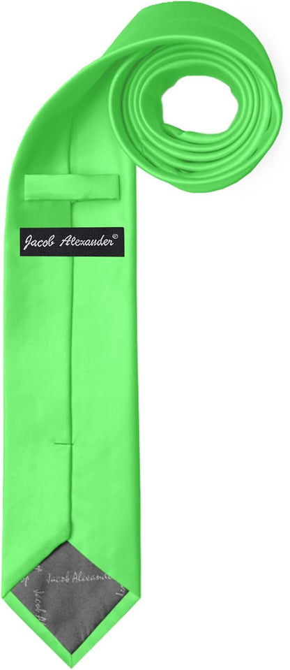 Jacob Alexander Men's Slim Width 2.75" Solid Color Tie