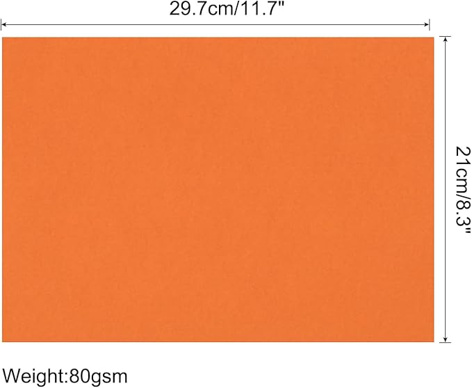 MECCANIXITY 75 Sheets A4 Colored Print Copy Paper 8.3" x 11.7" Origami Paper Printer Paper 80gsm for Printing, Document Copying, Art Craft,Orange Red