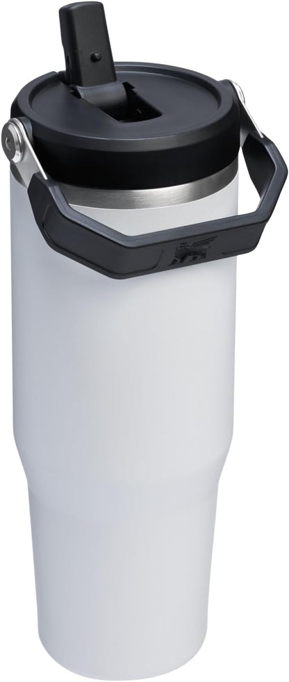 STANLEY IceFlow 2.0 Flip Straw Tumbler with Handle 30 oz | Twist On Lid and Flip Up Straw | Leakproof Water Bottle | Insulated Stainless Steel | BPA-Free | Chalk