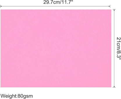 MECCANIXITY 75 Sheets A4 Colored Print Copy Paper 8.3" x 11.7" Origami Paper Printer Paper 80gsm for Printing, Document Copying, Art Craft,Light Pink