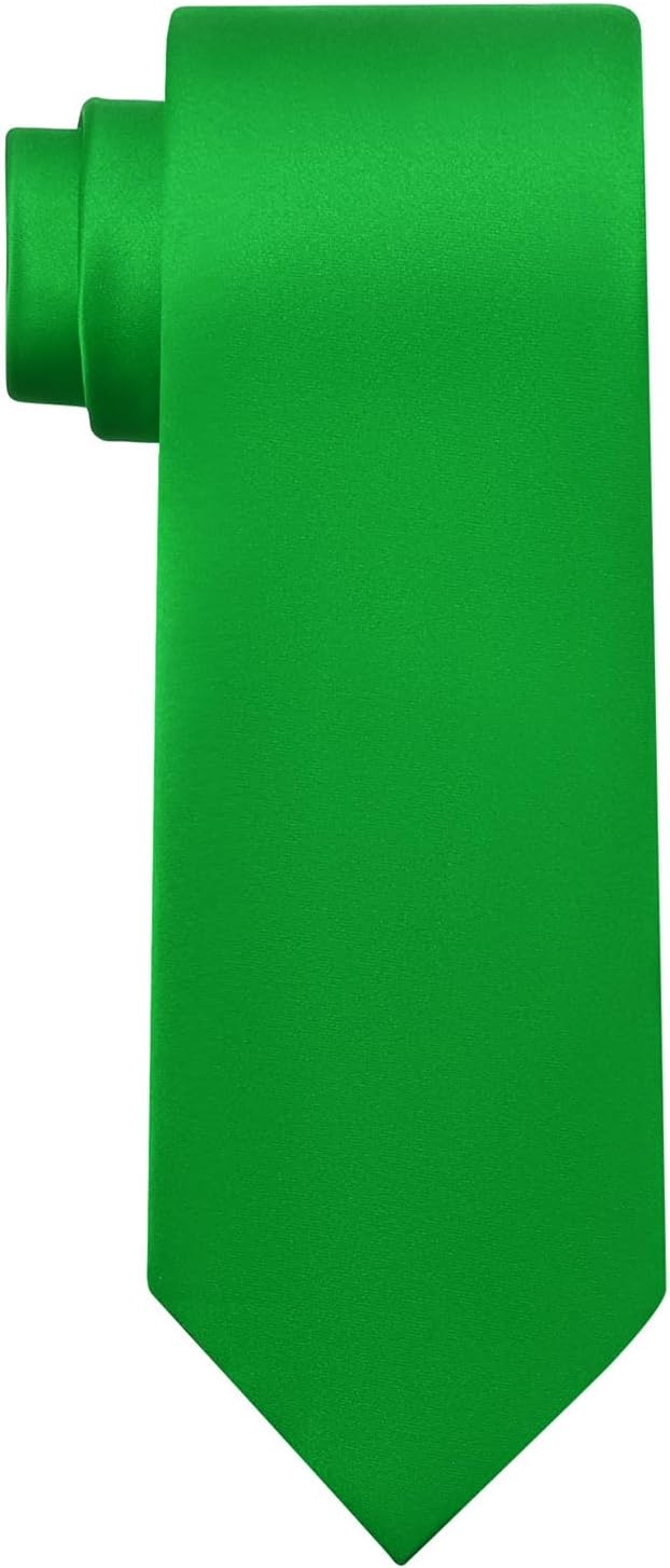 KOOELLE Men's Ties Solid Pure Color Plain Neckties Formal Black Ties For Men