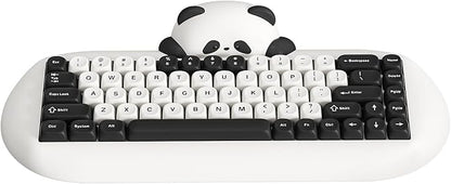 YUNZII C68 Panda Wireless Mechanical Gaming Keyboard, 68 Keys Cute Layout with PBT Keycaps,RGB Backlit, Hot Swappable,Creamy Switches,BT5.0/2.4G/Wired for Win/Mac(White,Panda Switch)