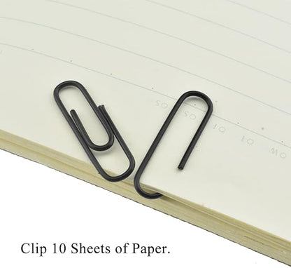 HAHIYO Paper Clips Large 1.1 inches (28mm) Length Black Paperclips Vinyl Coated Prevent Scratching Tearing The Pages Sturdy for Bookmark Organize Home Office School 150 Pack