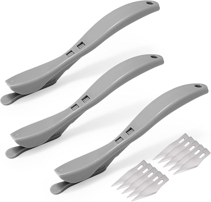 Gomake Wrapping Paper Cutter 3PCS Gift Wrap Cutter,Concealed Blade Safety Knife with 10 Replaceable Blade for Birthday Paper Gift Wrapping Paper Roll Cutter and Christmas Wrapping Paper Cutter Tool
