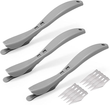 Gomake Wrapping Paper Cutter 3PCS Gift Wrap Cutter,Concealed Blade Safety Knife with 10 Replaceable Blade for Birthday Paper Gift Wrapping Paper Roll Cutter and Christmas Wrapping Paper Cutter Tool