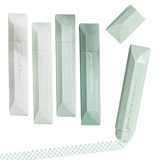 Double Sided Tape Pens, 4PCS Craft Adhesive Glue Applicator, Double Sided Glue Pen for Scrapbooking, Gift Wrapping, Photo Mounting, School Office DIY Crafts (Green)