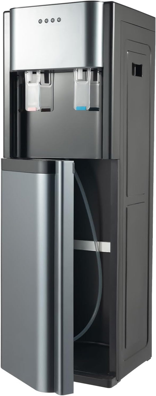 Bottom Loading Water Cooler, Hot & Cold Water Dispenser for 5 Gallon Bottles, Standing Water Coolers for Homes, Kitchens, Offices, Dorms (Dark Gray)