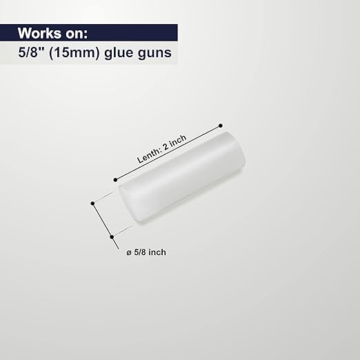 ASA 5/8" x 2" Long. Clear Hot Melt Glue Sticks. All Purpose. High Temp, Good for Toy, Ornament, Plastic, Wood, Fabric, Ceramic, Craft, Carton, and Fabric, 25 lbs (Approx. 1416 Sticks)