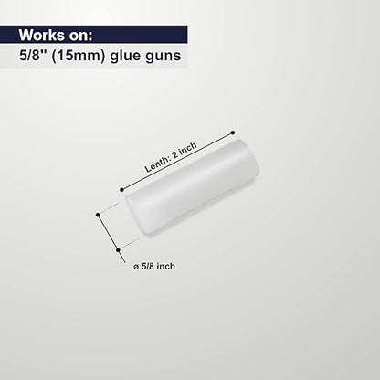 ASA 5/8" x 2" Long. Clear Hot Melt Glue Sticks. All Purpose. High Temp, Good for Toy, Ornament, Plastic, Wood, Fabric, Ceramic, Craft, Carton, and Fabric, 25 lbs (Approx. 1416 Sticks)
