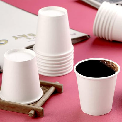 50 Pack 3oz White Paper Cups, Bathroom Cups Disposable,Moushwash Cup Small Snack Cup for Water, Juice, Candy Ideal for Party Bathroom and Office