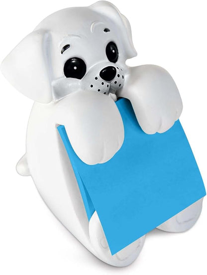 Resin Made Cute Sticky Note Holder for Desk | Happy Dog Face Pop Up Post it Note Dispenser with Blue Sticky Notes | Pop Up Sticky Notes Dispenser for Office Holds 3" x 3" Notes for School