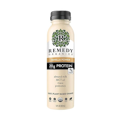 Remedy Organics Vanilla Dream Power 12-Pack | Plant Based MCT Oil Protein Shakes, Ready to Drink | USDA Organic, Vegan, Gluten Free, Dairy Free, Soy Free |12 Vanilla Dream Bottles