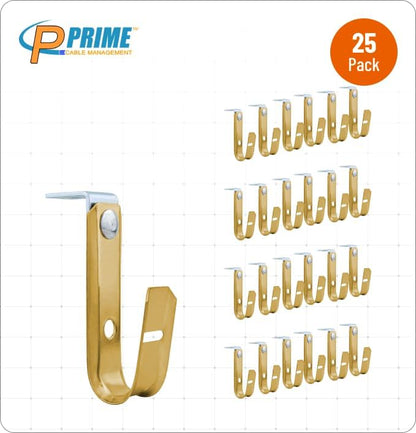 3/4 Inch Heavy Duty Metal Cable & Wire Support J-Hook Hangers W/Angle Clip, attaching horizontal surfaces (Ceilings, beams K) & 1/4 inch threaded rod Cable & Wire Management