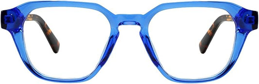 TIJN Blue Light Blocking Glasses for Women Men TR90 Rectangle Frame and Chic Preppy Style Computer Screen Glasses