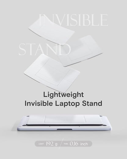 MOFT Invisible Laptop Stand for Desk, Stick-Free Tablet and Computer Stand with Dual-Angle, Foldable&Portable Laptop Riser Holder, Fits 7-11" Tablets&11-14" Laptops, Space Gray (Non-Adhesive Version)
