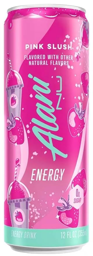 Generic Alani. Nu Energy Drink Variety Pack | (Pack Of 12) | 4 Different Flavors : Orange Kiss, Pink Slush, Juicy Peach and Cherry Slush -12 fl. oz - By The Munchie Mix