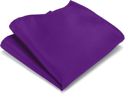 Black Tie Set in Gift Box Mens Solid Color 3.15" (8CM) Black Necktie and Pocket Square Set