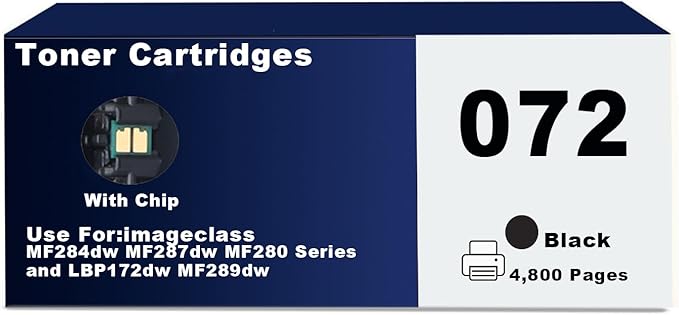 072 072H CRG-072 Toner Cartridge High Yield Black Replacement for Canon imageCLASS MF284dw MF287dw MF280 LBP172dw MF289dw Printer