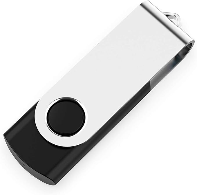 2 Pack 64GB USB Flash Drive USB 2.0 Thumb Drives Jump Drive Fold Storage Memory Stick Swivel Design - Black