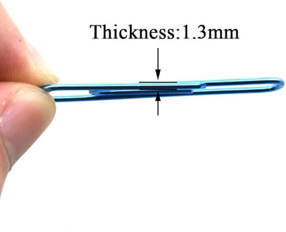 HAHIYO Paper Clips Large 2 inches Length Blue Paperclips Vinyl Coated Prevent Scratching Tearing The Pages Sturdy for Bookmark Organize Home Office School 80 Pack