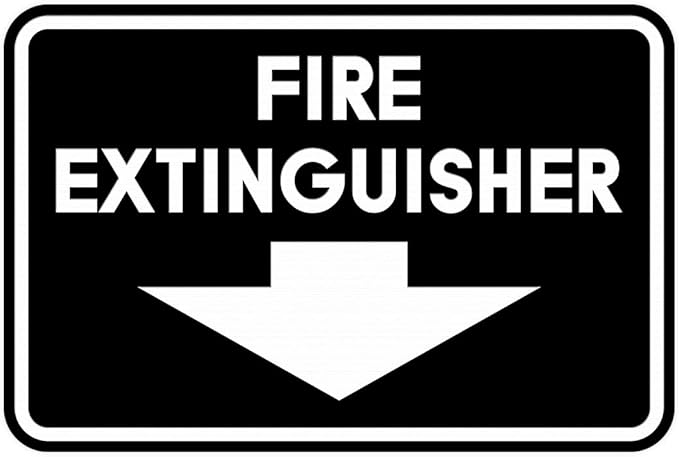 Signs ByLITA Classic Framed Fire Extinguisher (Black) - Large