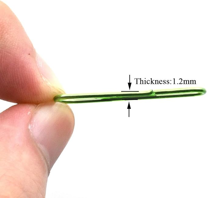 HAHIYO Paper Clips 1.3 inchs (33mm) Length Green Paperclips Vinyl Coated Prevent Scratching Tearing The Pages Sturdy for Bookmark Organize Home Office School 120 Pack