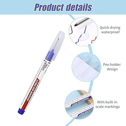 5PCS Long Head Deep Hole Markers, 20mm Deep Reach, Waterproof, Permanent, Metal Marking Pens (Colorful)