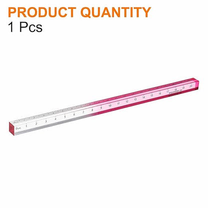 HARFINGTON Acrylic Clear Straight Rulers 20cm Metric Transparent Gradient Three-Dimensional Plastic Ruler Square Cube Measuring Tool for Classroom Office, Pink
