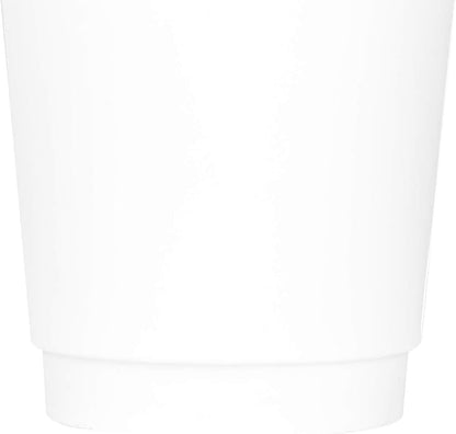 Karat 8 oz Double-Wall Insulated Coffee Cup [500 Count] White Disposable Paper Hot Cup - Rolled Rim for Hot Beverages, 80mm (C-KIC508W)