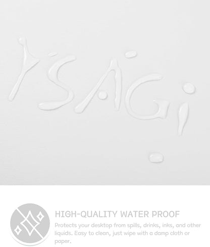 YSAGi Non-Slip Leather Desk Pad Long Size, Waterproof Laptop Computer Desk Keyboard Mat, Table Protector Blotter Mat, Large Mouse Pad for Office/Work/Home/Decor(White, 47" x 17")