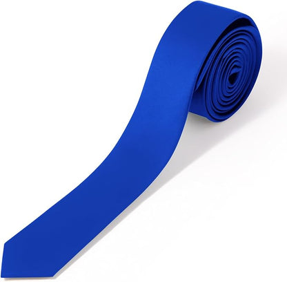 Skinny Ties Black Ties For Men and Women Solid Pure Color 1.58" (4CM) Plain Formal Slim Neckties