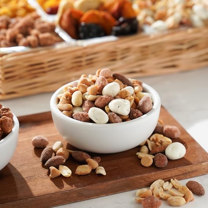 Broadway Basketeers Fruit & Nuts Sympathy Gift Basket - Gourmet Bereavement & Condolence Care Package with Assorted Healthy Snacks - Thoughtful Sympathy Gifts for Loss of Loved One, Grief, Funeral
