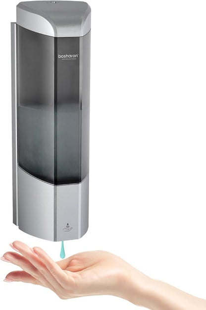 Automatic Soap Dispenser Wall Mount 700ml,Touchless Electric Sensor Liquid Gel Hand Sanitizer Dispenser Battery Operated for Office Home Kitchen Bathroom Hotel Restaurant Commercial (B-162-Sliver)