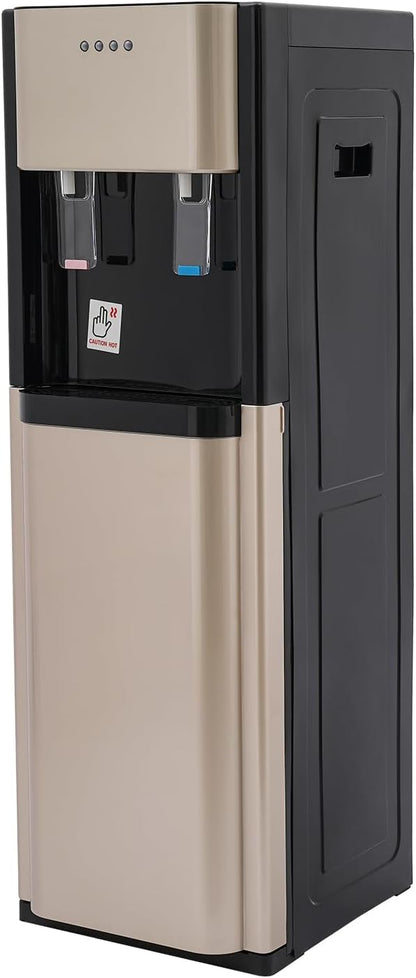 Bottom Loading Water Dispenser with Hot and Cold Water, 620W Water Cooler for 5 Gallon Bottles, Bottom Loading Water Machine for Home Office Kitchen (Gold)