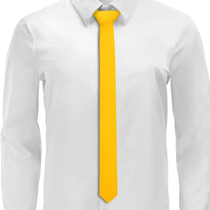 Skinny Ties Black Ties For Men and Women Solid Pure Color 1.58" (4CM) Plain Formal Slim Neckties