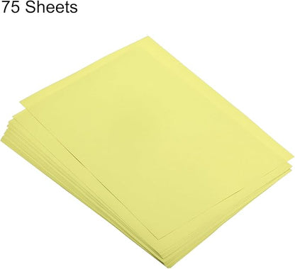 MECCANIXITY 75 Sheets A4 Colored Print Copy Paper 5.8" x 8.3" Origami Paper Printer Paper 80gsm for Printing, Document Copying, Art Craft,Light Yellow