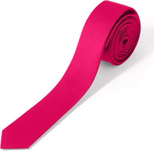 Skinny Ties Black Ties For Men and Women Solid Pure Color 1.58" (4CM) Plain Formal Slim Neckties