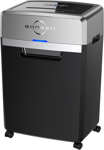 BONSEN Heavy Duty Paper Shredder, 24-Sheet Cross-Cut Shredder, 40-Min Continuous Running Time, Commercial Grade Shredder for Office, 9-Gallon Big Basket, 55dB Super Quiet, P-4 High Security (S3105)