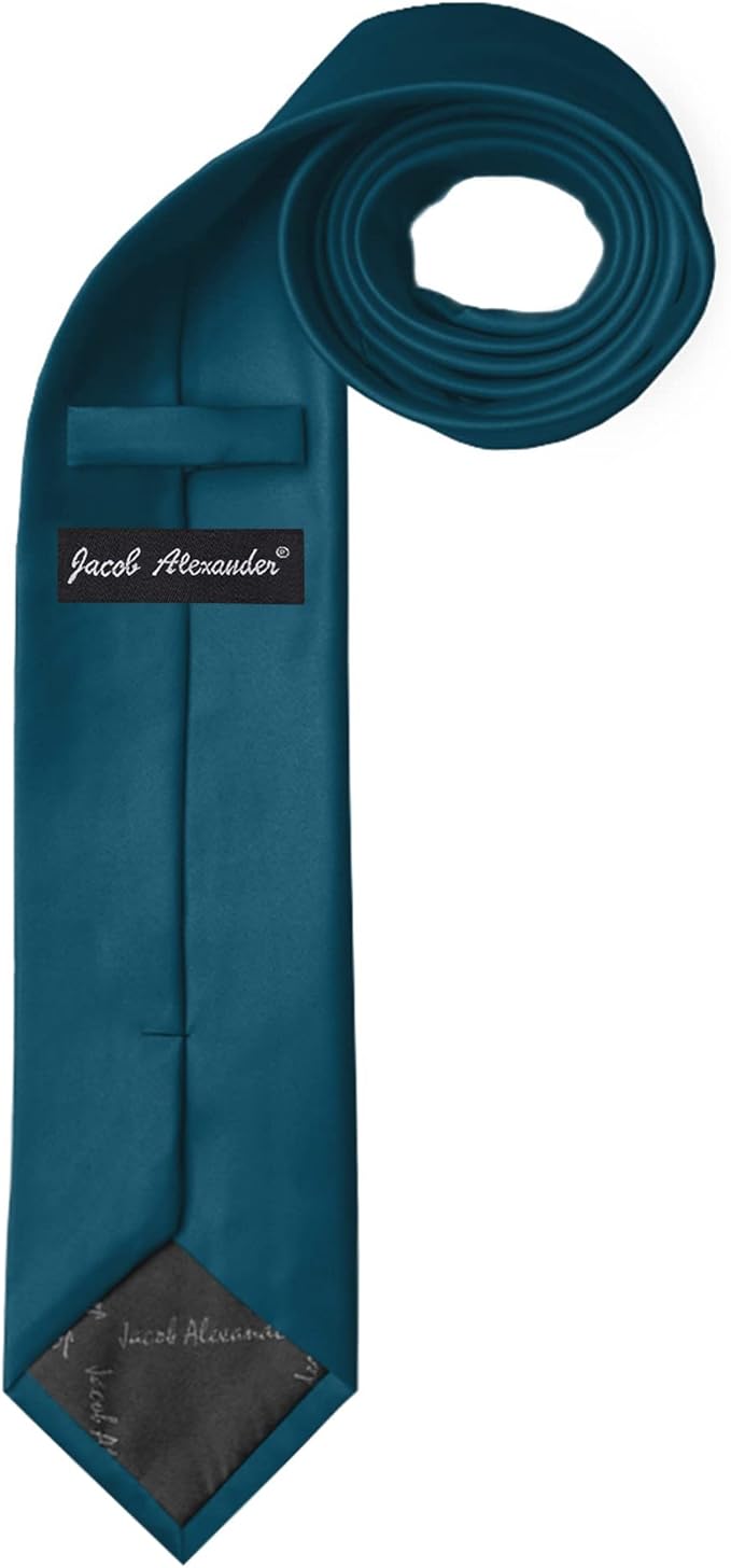 Jacob Alexander Solid Color Mens Tie - Soft-lined Necktie - Timeless Formal Look for Weddings and Business - (Regular Size)