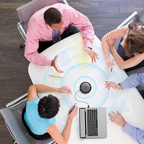 USB Speaker Phone 360° Omnidirectional Microphone Portable Conference Speakerphone Echo Cancellation for Skype Business of Microsoft Lync, VoIP Calls, Webinar, Phone, Call Center, Recording