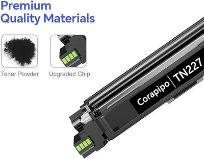 TN227 Black High Yield Toner Cartridge 2Pack: Compatible Replacement for Brother TN-227BK TN227 TN223Bk to Use with MFC L3770CDW MFC-L3710CW HL-L3270CDW HL-L3230CDW Printers