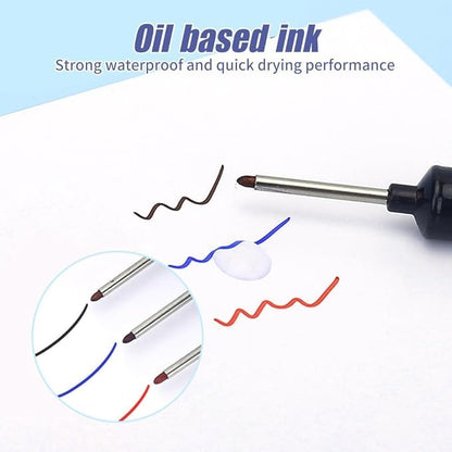 5PCS Long Head Deep Hole Markers, 20mm Deep Reach, Waterproof, Permanent, Metal Marking Pens (Colorful)