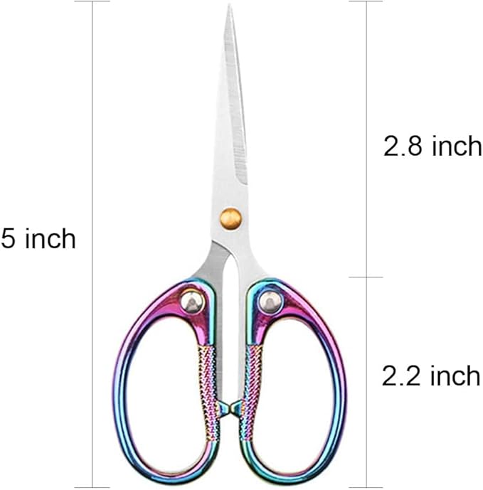 5" All Stainless Steel Office Scissors,Ultra Sharp Blade Shears,Sturdy Sharp Scissor for Office Home School Sewing Fabric Craft Supplies Multipurpose Scissors Colorful