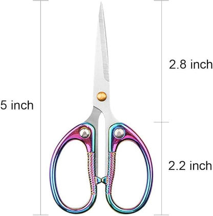 5" All Stainless Steel Office Scissors,Ultra Sharp Blade Shears,Sturdy Sharp Scissor for Office Home School Sewing Fabric Craft Supplies Multipurpose Scissors Colorful