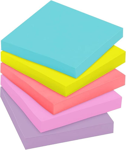 Post-it Super Sticky Notes, 24 Sticky Note Pads, 3 x 3 in., School Supplies, Office Products, 2X The Sticking Power, Supernova Neons Collection (Pack of 8)