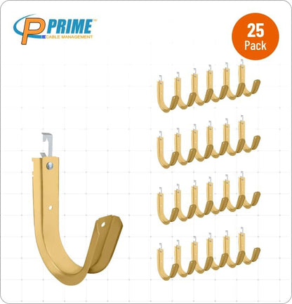 4'' Heavy Duty Metal Cable & Wire Support Batwing J-Hook Hangers with Bat Wing Clip for attaching Ceiling Wire & Threaded Rod for Cable & Wire Management