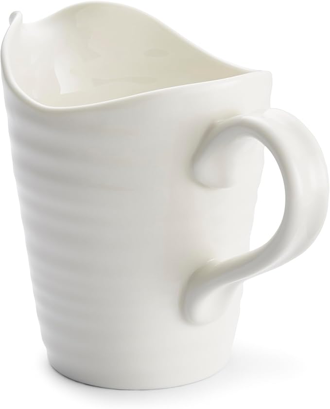 Portmeirion Sophie Conran White Small Pitcher with Handle | 8 Oz Creamer Pitcher for Coffee and Milk | Made from Fine Porcelain | Dishwasher and Microwave, Freezer & Oven Safe
