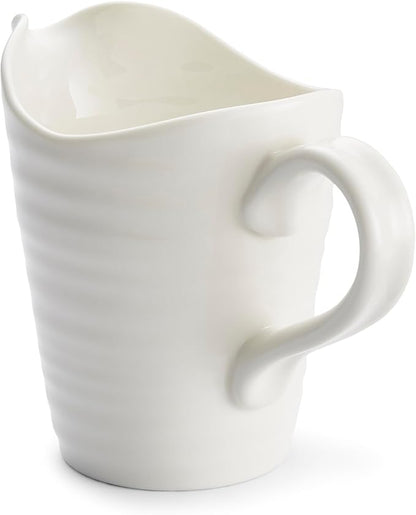 Portmeirion Sophie Conran White Small Pitcher with Handle | 8 Oz Creamer Pitcher for Coffee and Milk | Made from Fine Porcelain | Dishwasher and Microwave, Freezer & Oven Safe